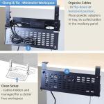 Under Desk Cable Management Tray with Swing Panel