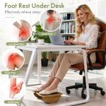 Ergonomic Wooden Footrest for Home Office Comfort