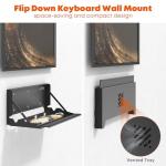 Wall-Mount Flip Down Keyboard Tray with Mouse Pad