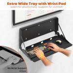 Wall-Mount Flip Down Keyboard Tray with Mouse Pad