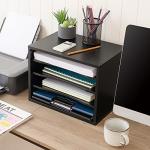4-Tier Wooden Paper Organizer for Home Office