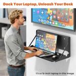 Wall-Mount Flip Down Keyboard Tray with Mouse Pad