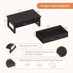 HEWORLIF Wood Monitor Stand with Organizer Drawer