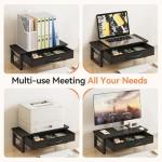 HEWORLIF Wood Monitor Stand with Organizer Drawer