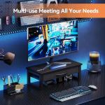 HEWORLIF Wood Monitor Stand with Organizer Drawer