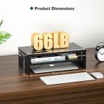BONTEC 2-Tier Wooden Monitor Stand with Organizer