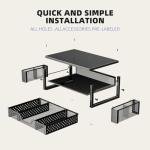 Black Desk Organizer with Monitor Stand and Drawer