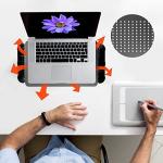 Pholiten Monitor Stand with Storage Drawer, Black