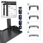 Pholiten Monitor Stand with Storage Drawer, Black