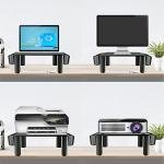 Pholiten Monitor Stand with Storage Drawer, Black