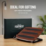 Ergonomic Adjustable Under Desk Foot Stool - Walnut