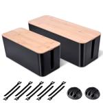 2 Pack Large Cord Organizer Box with Cover
