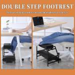 Adjustable Dual Step Footrest for Office Comfort
