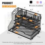 5-Tier Paper Tray Organizer with Adjustable Compartments