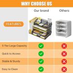 5-Tier Paper Tray Organizer with Adjustable Compartments