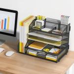 5-Tier Paper Tray Organizer with Adjustable Compartments