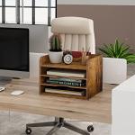 Rustic Wood Document Organizer with Adjustable Shelves
