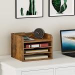 Rustic Wood Document Organizer with Adjustable Shelves