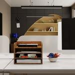 Rustic Wood Document Organizer with Adjustable Shelves