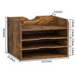 Rustic Wood Document Organizer with Adjustable Shelves