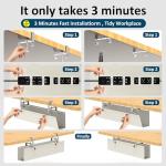 Compact Clamp-On Cable Management Tray for Desks