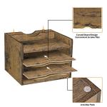 Rustic Wood Document Organizer with Adjustable Shelves