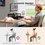 Stylish Black Desk Organizer with Monitor Stand