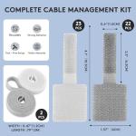 Under Desk Cable Management Kit with Velcro Ties
