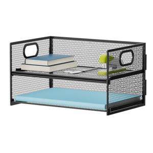 Marbrasse 2-Tier Mesh Paper Organizer for Home Office
