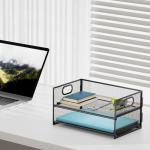 Marbrasse 2-Tier Mesh Paper Organizer for Home Office