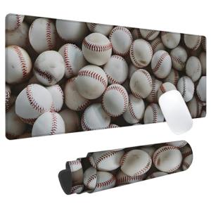 Baseball Design Gaming Mouse Pad with Anti-Slip Base
