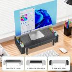 WALI Adjustable Monitor Stand with Organizer Drawer