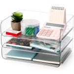 Clear Stackable Paper Trays - 3 Tier Organizer