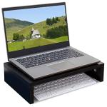 TEAMIX 14.2-Inch Wood Monitor Stand with Storage