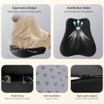 Memory Foam Seat Cushion & Lumbar Support Pillow