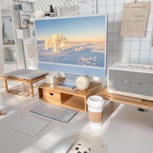 ROCDEER Adjustable Dual Monitor Stand with Drawer