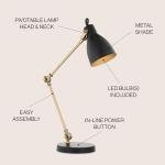 Jonathan Y 24" Black and Brass Adjustable Desk Lamp