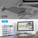 5-Tier Metal Letter Tray Desk Organizer - White