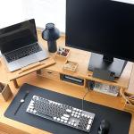 ROCDEER Adjustable Dual Monitor Stand with Drawer