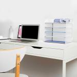 5-Tier Metal Letter Tray Desk Organizer - White
