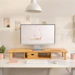 ROCDEER Adjustable Dual Monitor Stand with Drawer