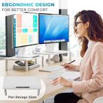 BONTEC Adjustable Metal Monitor Stand with Pen Holder