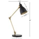 Jonathan Y 24" Black and Brass Adjustable Desk Lamp