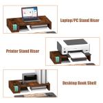 Wooden Monitor Stand with Storage Pen Holders