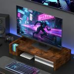 Wooden Monitor Stand with Storage Pen Holders