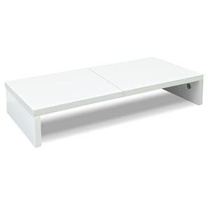 TEAMIX 20-Inch White Monitor Stand with Storage