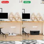 Black Cable Management Box for Desk or Floor