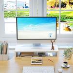 TEAMIX 20-Inch White Monitor Stand with Storage