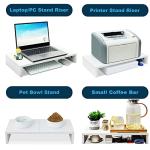 TEAMIX 20-Inch White Monitor Stand with Storage