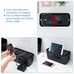 Black Cable Management Box for Desk or Floor